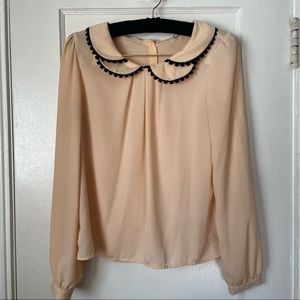 Nude Peter Pan Collar Blouse